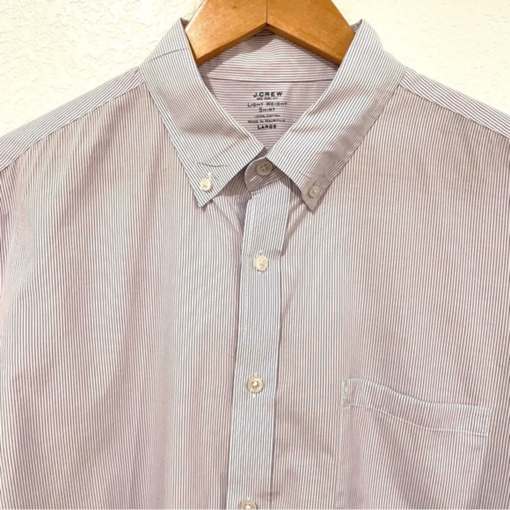 J. Crew Men's Purple Pinstripe Button Down Shirt Size Large